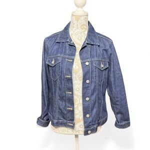 Y2K Vintage GAP Denim Jean Jacket Dark Wash Casual Streetwear Size Small